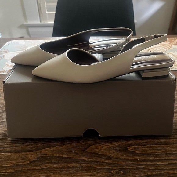 New Franco Sarto Tyra Slate Low Heel Slingbacks 5 - Picture 2 of 8